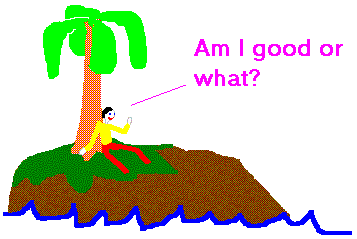 Graphic illustration of tropical island.